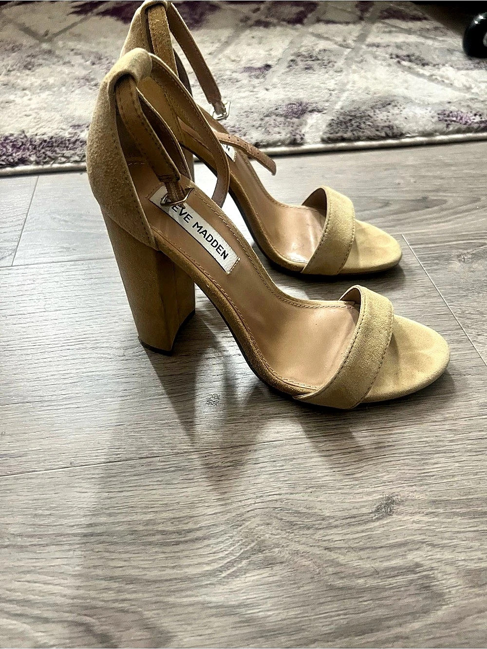 Steve Madden Carrson Sandal Block Heel Ankle Strap in Yellow